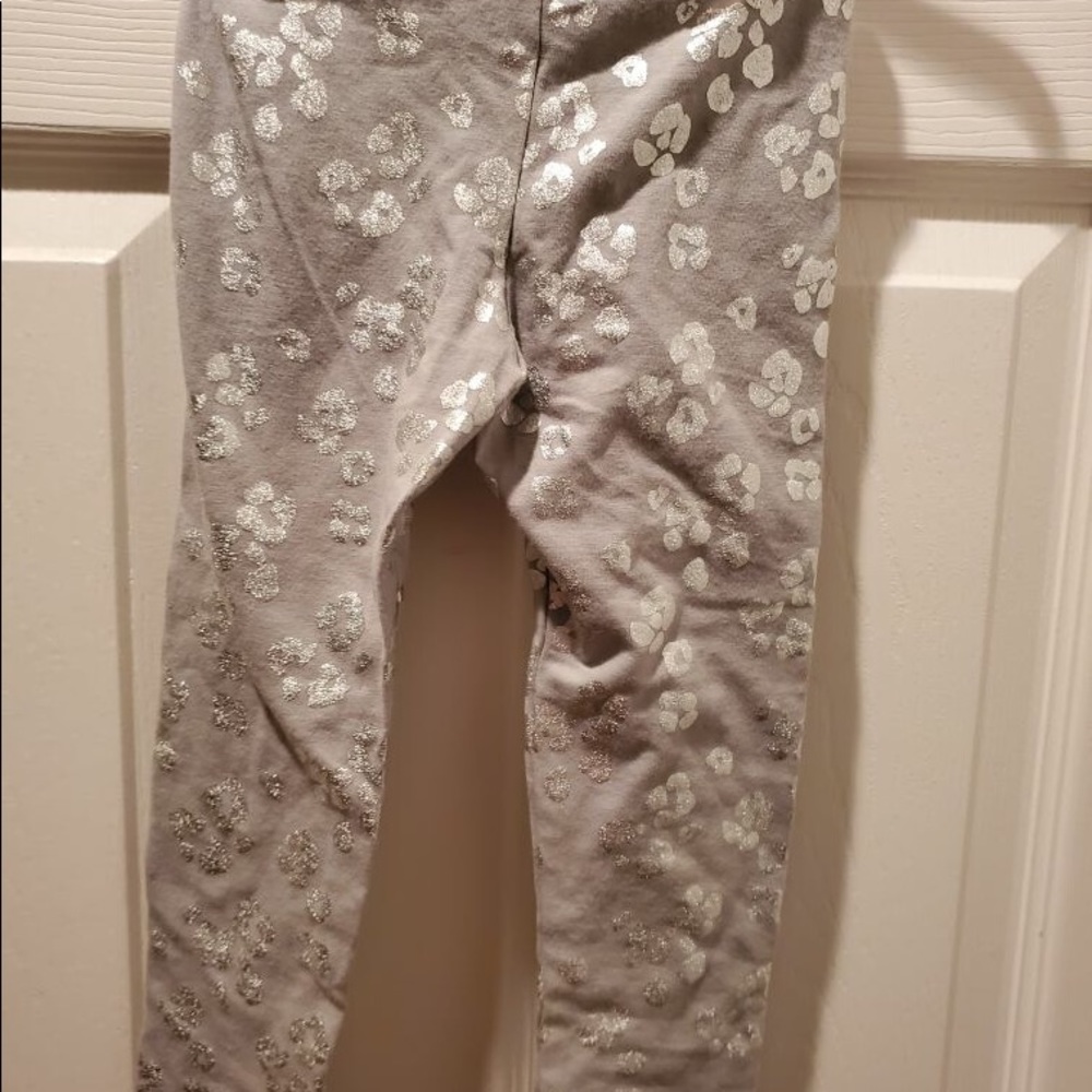 Gray Toddler pants (3T) with silver metallic cheetah print
